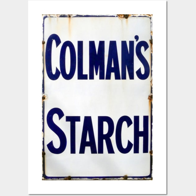 The Good Old Days of Starch, Vintage Enamel Sign. Wall Art by JonDelorme